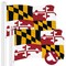 G128 2 Pack: Maryland MD State Flag | 1x1.5 Ft | ToughWeave Series Embroidered 300D Polyester | Embroidered Design, Indoor/Outdoor, Brass Grommets